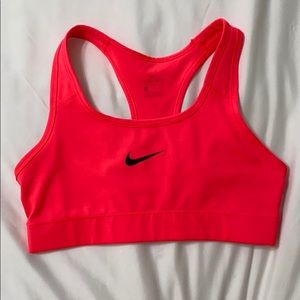 Pink Nike sports bra